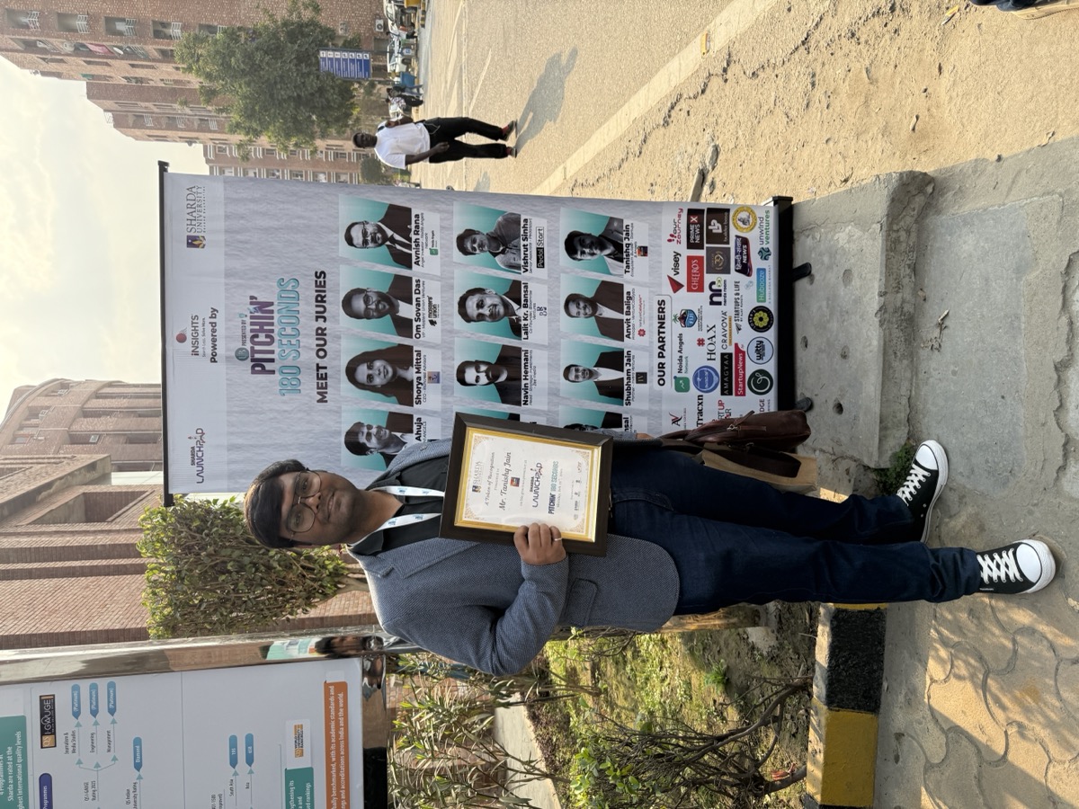 Pitch in 180 Seconds at Sharda University